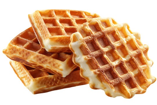 Delicious golden waffles, perfect for breakfast. - Powered by Adobe