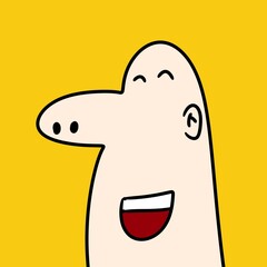 cartoon cute happy man, illustration
