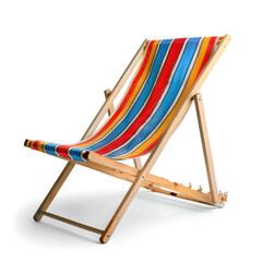 Colorful beach chair isolated on white