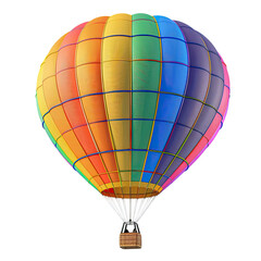 Naklejka premium Colorful hot air balloon, vibrant hues, outlined panels