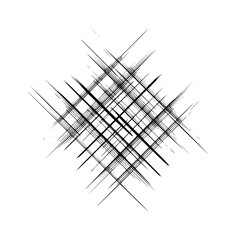 Abstract black lines forming a grid pattern on a white background creating a dynamic visual effect