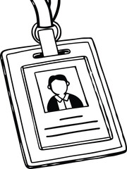 ID Badge Silhouette Icon for Security Access