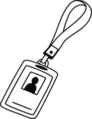 ID Badge Silhouette Icon for Security Access