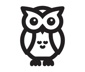 Fototapeta premium Minimalist owl line art vector.