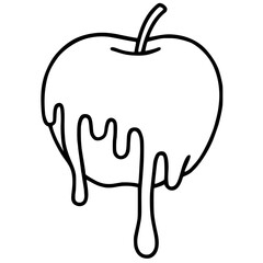 Melting apple silhouette one line art