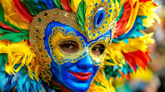 Colorful carnival mask close-up