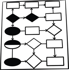 Flowchart Diagram Icon Silhouette Process Symbol