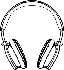 Headphones Silhouette Icon, Audio and Call Support Symbol