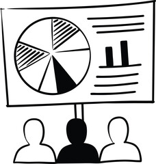 Pie Chart Silhouette Icon for Data Analytics