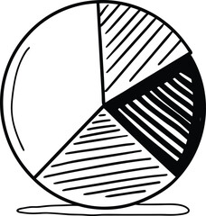 Pie Chart Silhouette Icon for Data Analytics