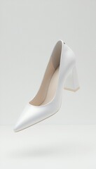 Elegant White Pointed-Toe High Heel Shoe