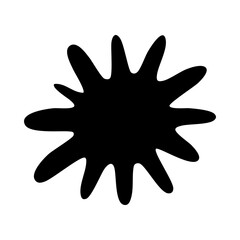 Black ink blot vector illustration for graphic design and creative projects abstract shape and splatter design silhouette