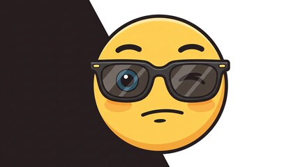 Yellow emoji with sunglasses winking playful expression
