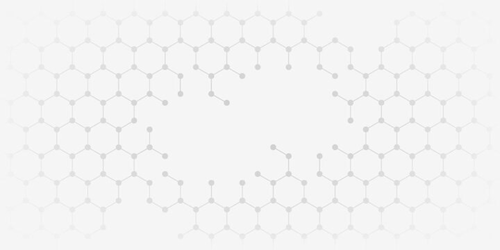Abstract background of hexagons pattern and chemical engineering, genetic research, molecular structure. Vector illustration for innovation technology concept