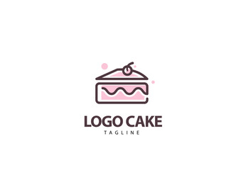minimalist simple cake logo design