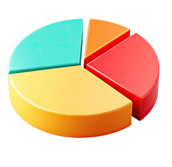 Obraz premium Vibrant 3D pie chart graphic