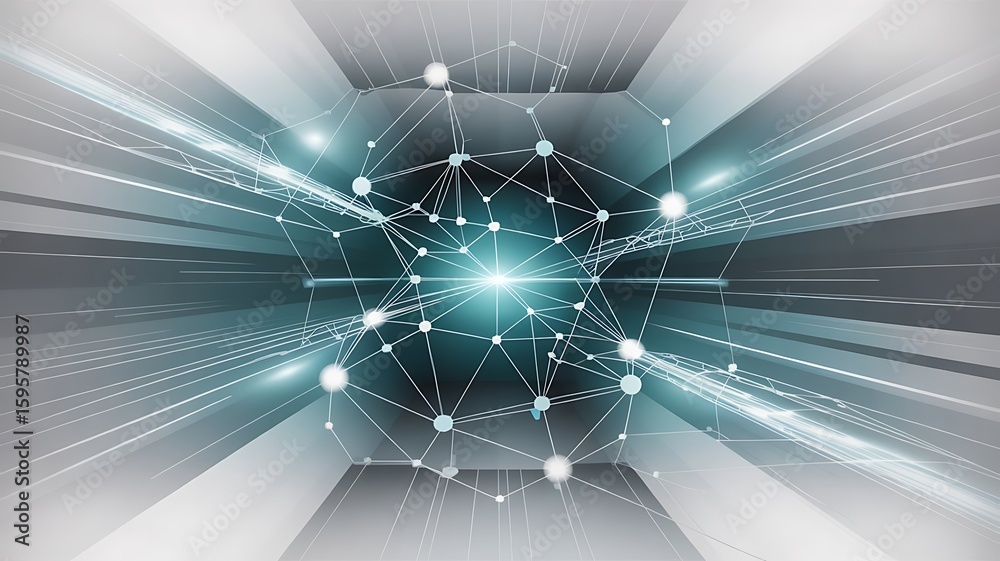 Wall mural abstract digital network design representing connectivity data and emerging technological advancemen