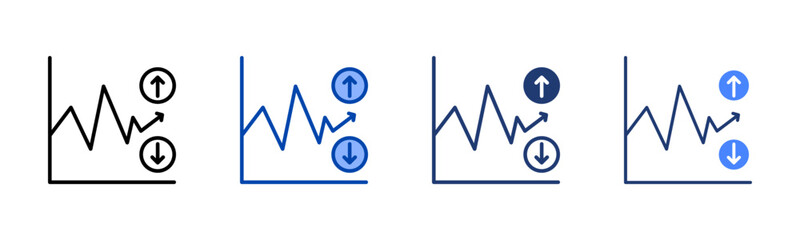 Volatility icon set multiple style collection