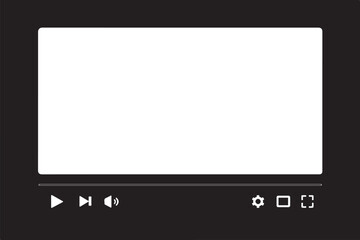 Black and white video player interface with controls