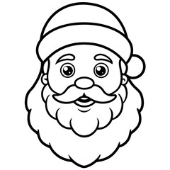 Fototapeta premium Santa Claus Portrait Outline Illustration