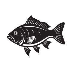 Snapper fish silhouette logo design vector illustration 