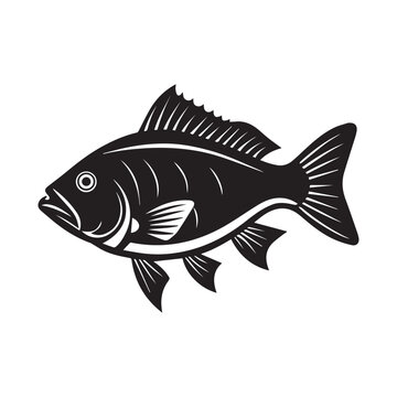 Snapper fish silhouette logo design vector illustration 