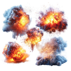 Fototapeta premium Multiple explosions in a starburst pattern