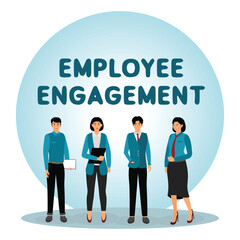 Employee Engagement concept. Team Representing Employee Engagement and Workplace Collaboration.