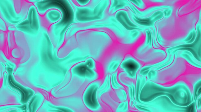 Abstrakte, fliessende Farbtexturen in Pink und T&uuml;rkis
