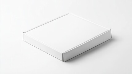 Naklejka premium box packaging mockup, clean minimal branding space, soft natural lighting on white background
