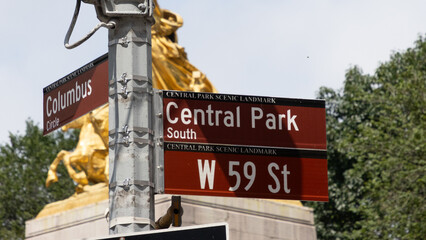 Central Park Street Sign in New York City