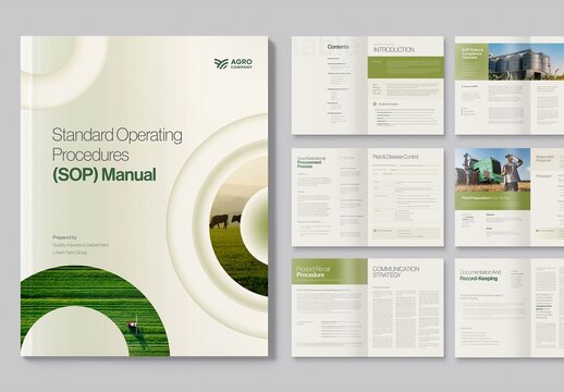 Corporate Manual Template for SOP Standard Operating Procedure Brochure Layouts