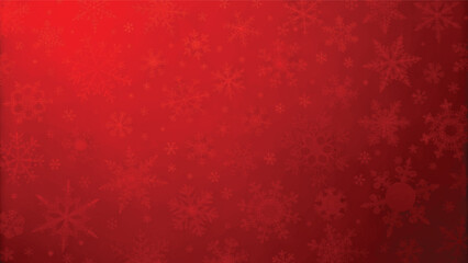 A seamless red Christmas background pattern with vintage gold snowflake and star decorations, perfect for winter holiday designs