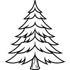 Winter Pine Outline Vector Design
