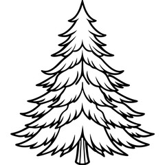 Winter Pine Outline Vector Design