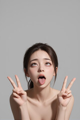 アヘ顔ダブルピースの美少女