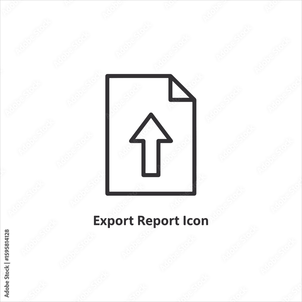 Poster vector art of document with an upload arrow indicating export
