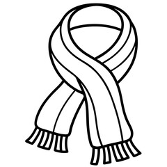 Winter Wrap Line Drawing Illustration