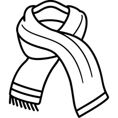 Winter Wrap Line Drawing Illustration