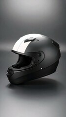 Fototapeta premium Modern matte black motorcycle helmet for safety