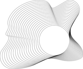 Flowing wave lines circle frame. Design liquid shapes