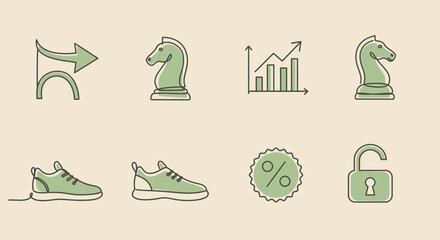 Elegant Minimalist Line Icons &ndash; Abstract Continuous Style