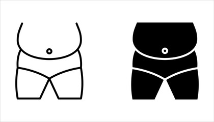 overweight people icon set, for web design, vector illustration on white background. 