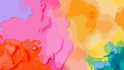 vibrant painting featuring watercolor background