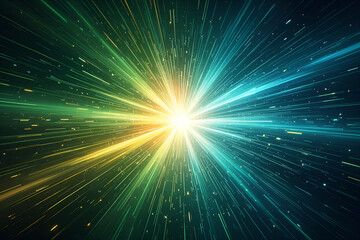 Obraz premium Colorful light burst explosion in space background