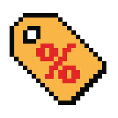 Obraz premium Pixel Art Sale Tag: Discount Icon for Marketing