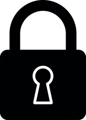 Black padlock icon security privacy protection