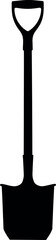 Black shovel silhouette on white background
