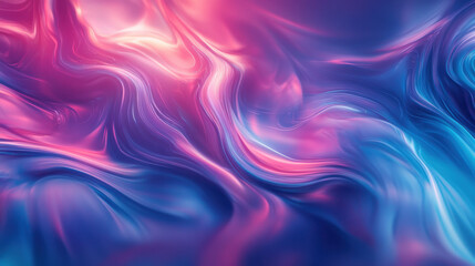 Obraz premium Surreal liquid color waves, mesmerizing abstract gradient with deep neon glow, smooth futuristic texture for high-quality stock photography —ar 16:9 