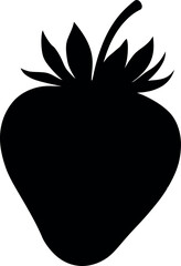 Black strawberry silhouette icon